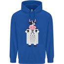 A Cow Holding a Snellen Eye Chart Glasses Mens 80% Cotton Hoodie Royal Blue