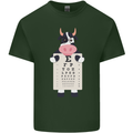A Cow Holding a Snellen Eye Chart Glasses Mens Cotton T-Shirt Tee Top Forest Green