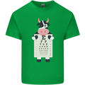 A Cow Holding a Snellen Eye Chart Glasses Mens Cotton T-Shirt Tee Top Irish Green