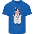 A Cow Holding a Snellen Eye Chart Glasses Mens Cotton T-Shirt Tee Top Royal Blue