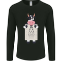 A Cow Holding a Snellen Eye Chart Glasses Mens Long Sleeve T-Shirt Black