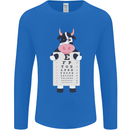 A Cow Holding a Snellen Eye Chart Glasses Mens Long Sleeve T-Shirt Royal Blue