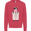 A Cow Holding a Snellen Eye Chart Glasses Mens Sweatshirt Jumper Heliconia