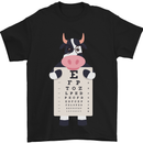 A Cow Holding a Snellen Eye Chart Glasses Mens T-Shirt Cotton Gildan Black