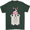 A Cow Holding a Snellen Eye Chart Glasses Mens T-Shirt Cotton Gildan Forest Green