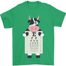 A Cow Holding a Snellen Eye Chart Glasses Mens T-Shirt Cotton Gildan Irish Green