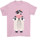 A Cow Holding a Snellen Eye Chart Glasses Mens T-Shirt Cotton Gildan Light Pink