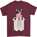 A Cow Holding a Snellen Eye Chart Glasses Mens T-Shirt Cotton Gildan Maroon