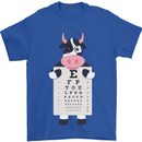 A Cow Holding a Snellen Eye Chart Glasses Mens T-Shirt Cotton Gildan Royal Blue