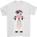A Cow Holding a Snellen Eye Chart Glasses Mens T-Shirt Cotton Gildan White