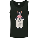 A Cow Holding a Snellen Eye Chart Glasses Mens Vest Tank Top Black