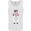 A Cow Holding a Snellen Eye Chart Glasses Mens Vest Tank Top White