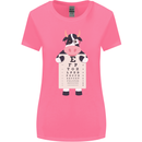 A Cow Holding a Snellen Eye Chart Glasses Womens Wider Cut T-Shirt Azalea