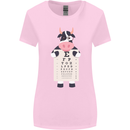 A Cow Holding a Snellen Eye Chart Glasses Womens Wider Cut T-Shirt Light Pink