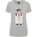 A Cow Holding a Snellen Eye Chart Glasses Womens Wider Cut T-Shirt Sports Grey