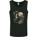 A Crane With Flowers and Moon Bird Mens Vest Tank Top Black
