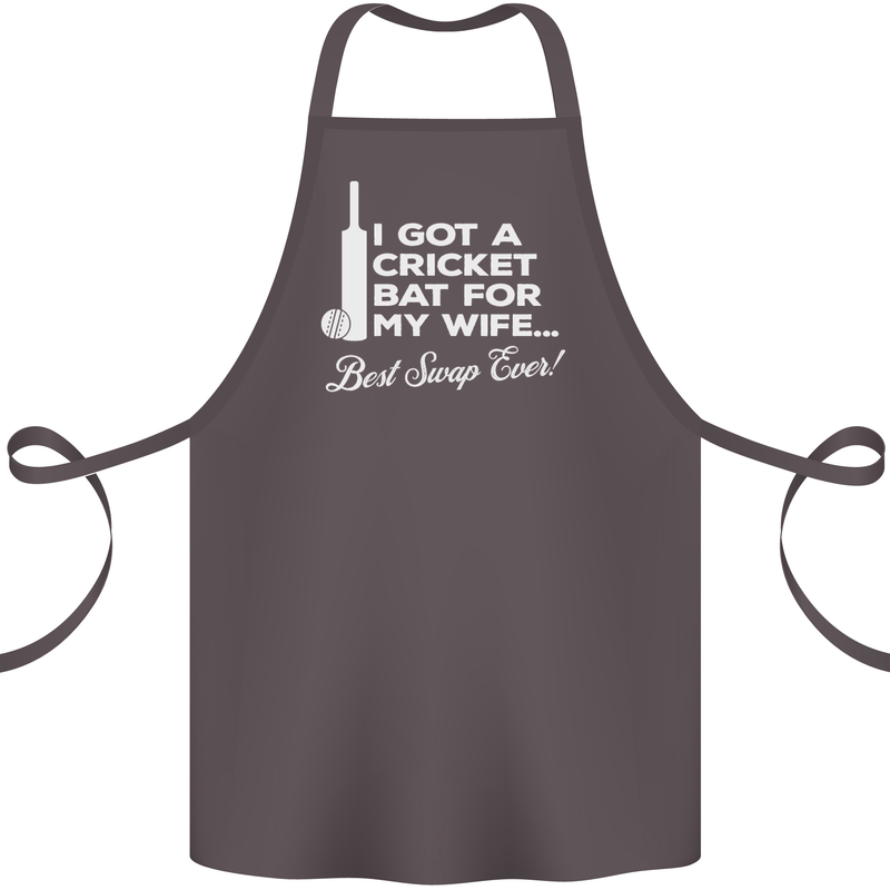 A Cricket Bat for My Wife Best Swap Ever! Cotton Apron 100% Organic Dark Grey