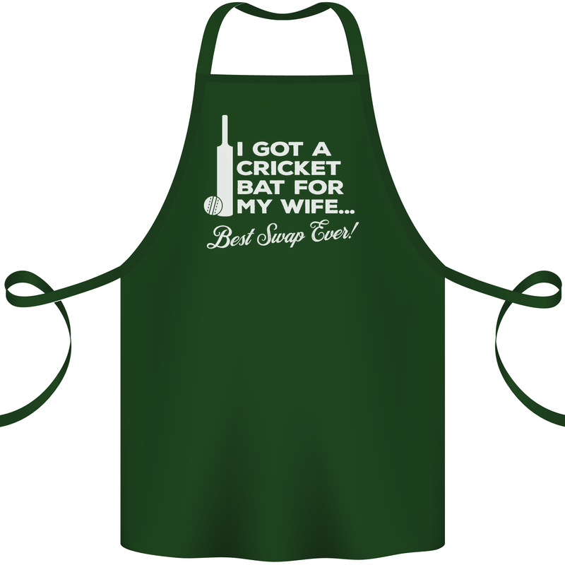 A Cricket Bat for My Wife Best Swap Ever! Cotton Apron 100% Organic Forest Green