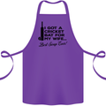 A Cricket Bat for My Wife Best Swap Ever! Cotton Apron 100% Organic Purple