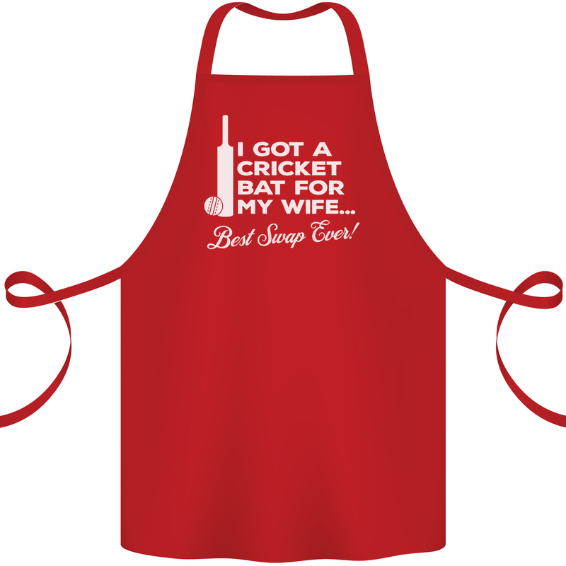 A Cricket Bat for My Wife Best Swap Ever! Cotton Apron 100% Organic Red