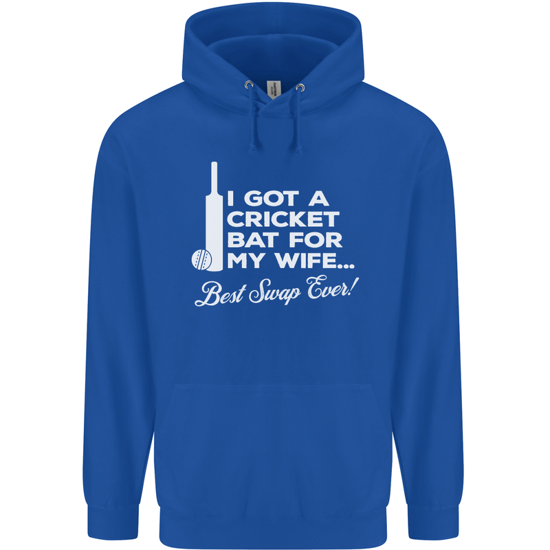 A Cricket Bat for My Wife Best Swap Ever! Mens 80% Cotton Hoodie Royal Blue