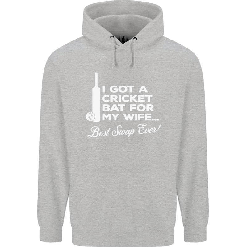 A Cricket Bat for My Wife Best Swap Ever! Mens 80% Cotton Hoodie White