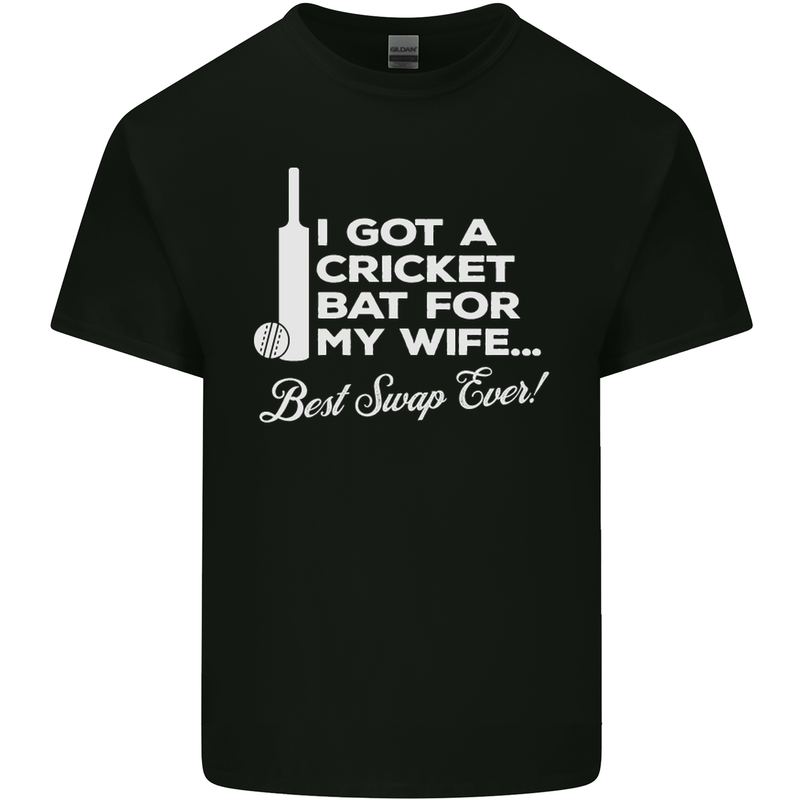 A Cricket Bat for My Wife Best Swap Ever! Mens Cotton T-Shirt Tee Top Black
