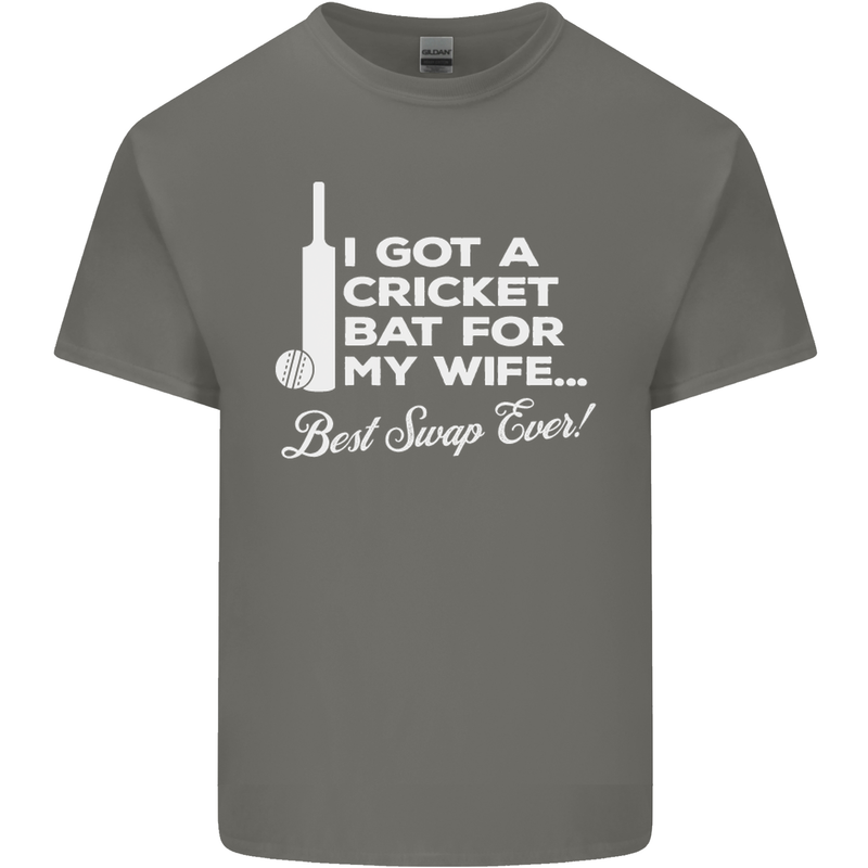 A Cricket Bat for My Wife Best Swap Ever! Mens Cotton T-Shirt Tee Top Charcoal