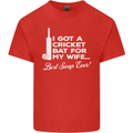 A Cricket Bat for My Wife Best Swap Ever! Mens Cotton T-Shirt Tee Top Red