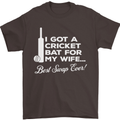 A Cricket Bat for My Wife Best Swap Ever! Mens T-Shirt Cotton Gildan Dark Chocolate