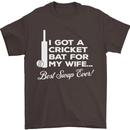 A Cricket Bat for My Wife Best Swap Ever! Mens T-Shirt Cotton Gildan Dark Chocolate