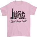 A Cricket Bat for My Wife Best Swap Ever! Mens T-Shirt Cotton Gildan Light Pink