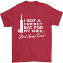 A Cricket Bat for My Wife Best Swap Ever! Mens T-Shirt Cotton Gildan Red