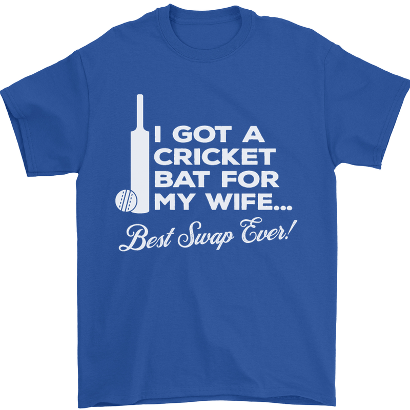 A Cricket Bat for My Wife Best Swap Ever! Mens T-Shirt Cotton Gildan Royal Blue