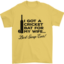 A Cricket Bat for My Wife Best Swap Ever! Mens T-Shirt Cotton Gildan Yellow