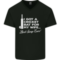 A Cricket Bat for My Wife Best Swap Ever! Mens V-Neck Cotton T-Shirt Black
