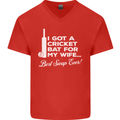 A Cricket Bat for My Wife Best Swap Ever! Mens V-Neck Cotton T-Shirt Red