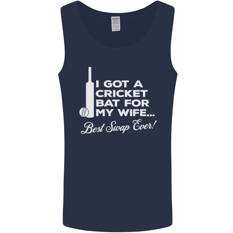 A Cricket Bat for My Wife Best Swap Ever! Mens Vest Tank Top Navy Blue