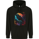 A Crow With a Fantasy Moon Childrens Kids Hoodie Black