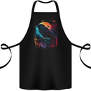 A Crow With a Fantasy Moon Cotton Apron 100% Organic Black
