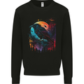 A Crow With a Fantasy Moon Kids Sweatshirt Jumper Black