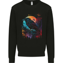 A Crow With a Fantasy Moon Kids Sweatshirt Jumper Black