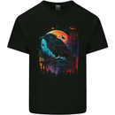 A Crow With a Fantasy Moon Kids T-Shirt Childrens Black