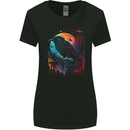 A Crow With a Fantasy Moon Womens Wider Cut T-Shirt Black