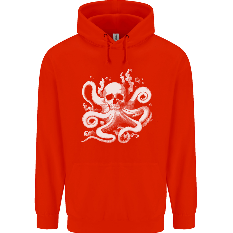 A Cthulhu Kraken Octopus Mythology Childrens Kids Hoodie Bright Red