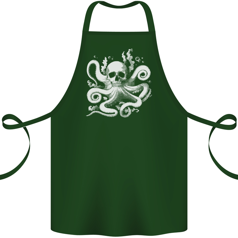 A Cthulhu Kraken Octopus Mythology Cotton Apron 100% Organic Forest Green