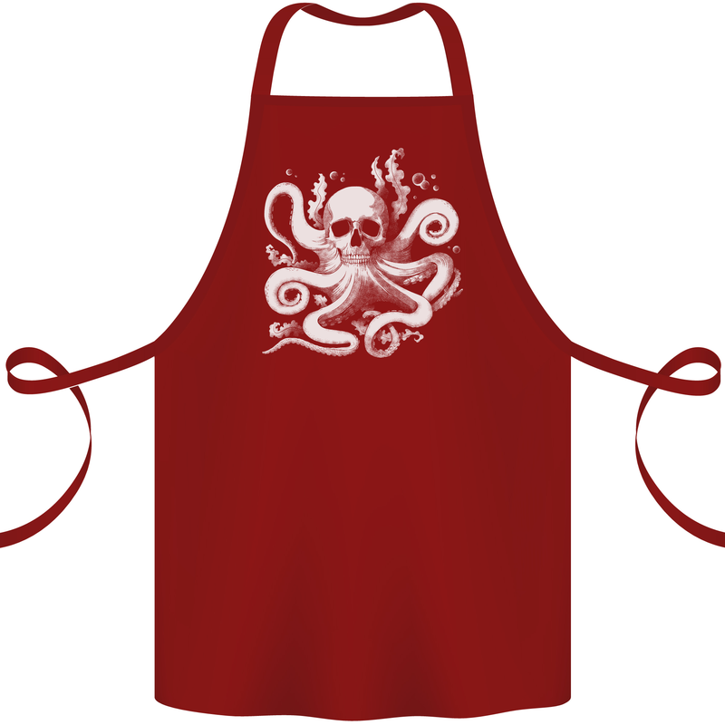 A Cthulhu Kraken Octopus Mythology Cotton Apron 100% Organic Maroon