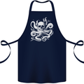 A Cthulhu Kraken Octopus Mythology Cotton Apron 100% Organic Navy Blue