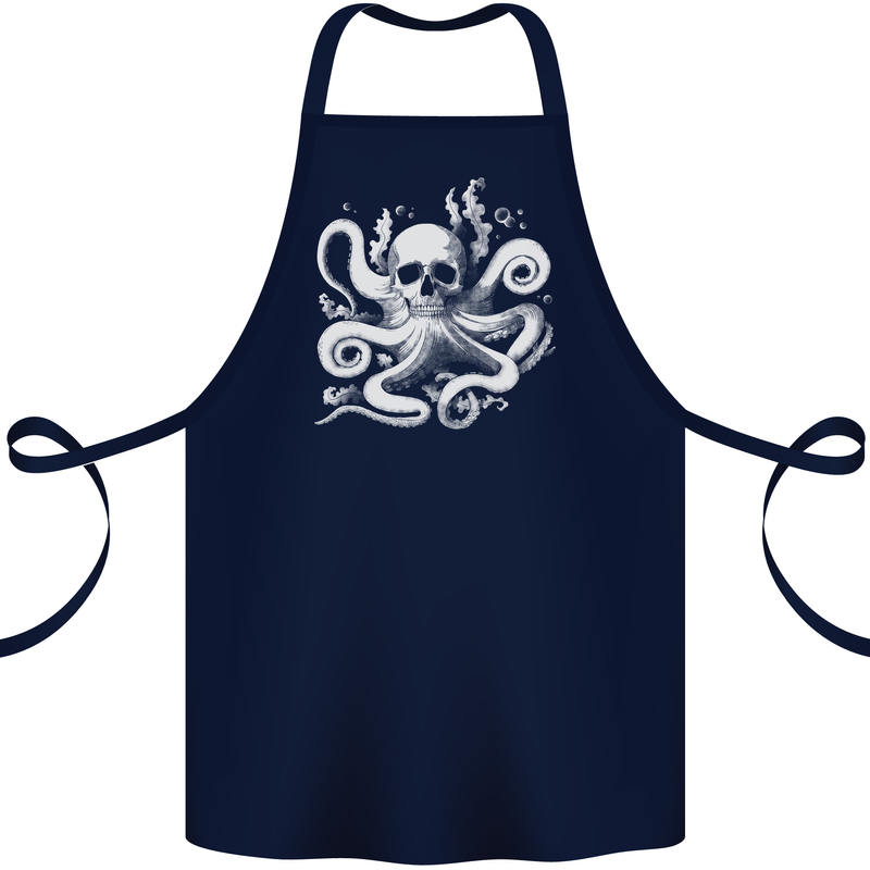 A Cthulhu Kraken Octopus Mythology Cotton Apron 100% Organic Navy Blue