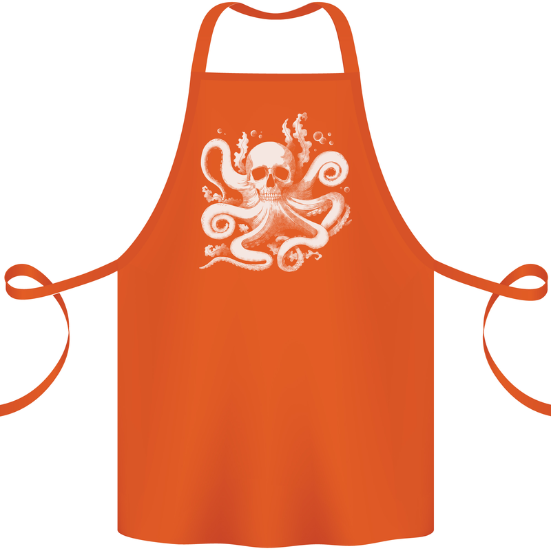 A Cthulhu Kraken Octopus Mythology Cotton Apron 100% Organic Orange